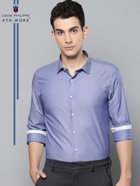 

Louis Philippe Ath.Work Men Purple Slim Fit Solid Smart Casual Shirt