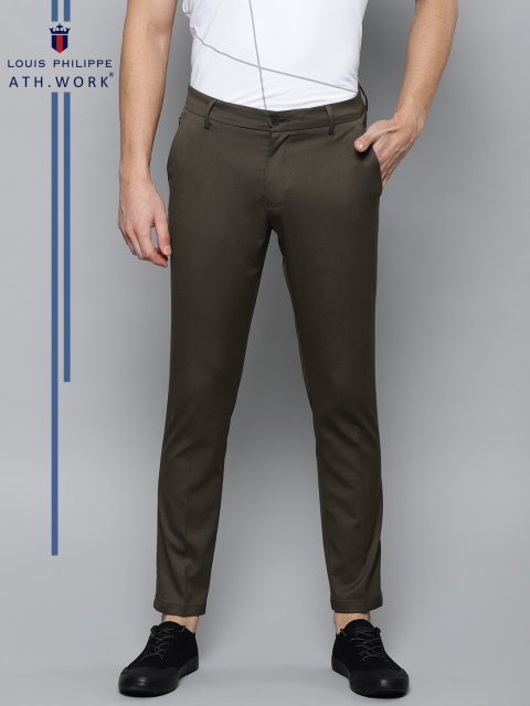 

Louis Philippe Ath.Work Men Brown Slim Fit Solid Smart Casual Trousers