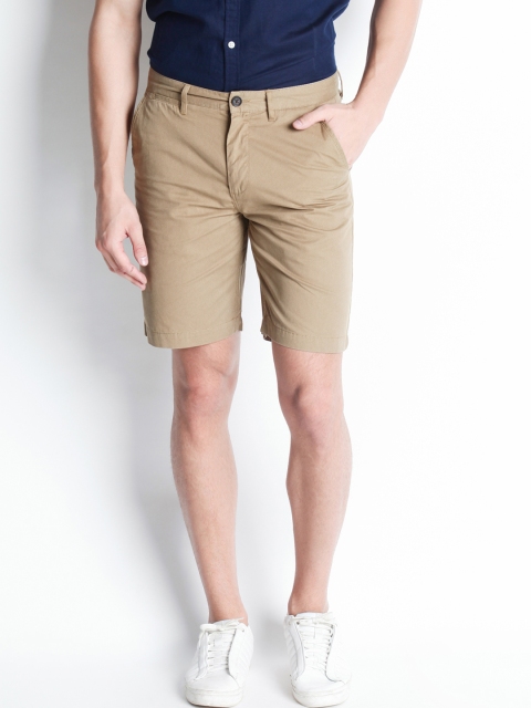 

BYFORD by Pantaloons Men Beige Solid Regular Fit Regular Shorts