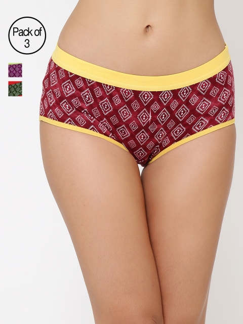 

Leading Lady Women Pack of 3 Hipster Briefs Ruby, Green