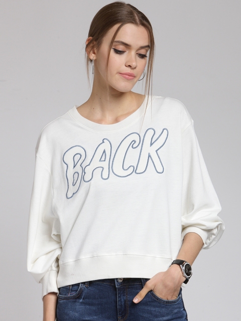 

plusS Women Off-White Printed Sweatshirt