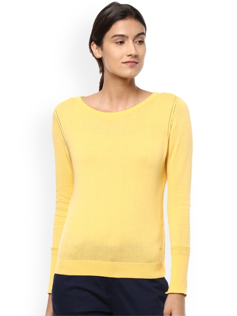 

Allen Solly Woman Yellow Solid Pure Cotton Top