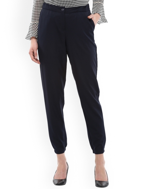 

Allen Solly Woman Navy Blue Regular Fit Solid Peg Trousers