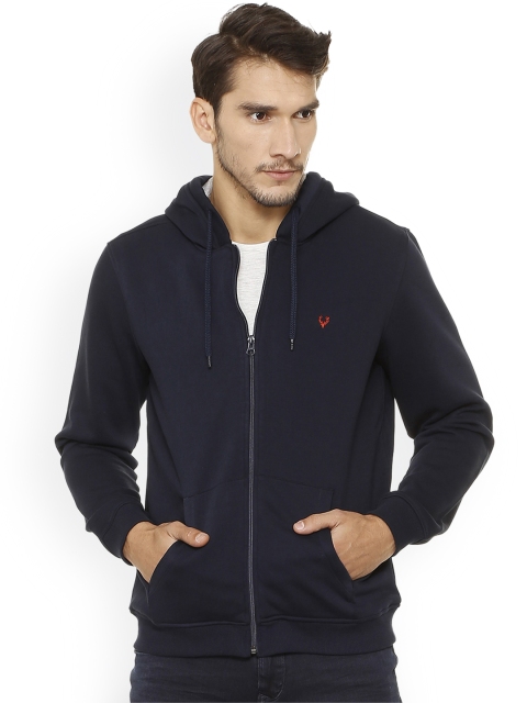 

Allen Solly Men Navy Blue Solid Hooded Sweatshirt