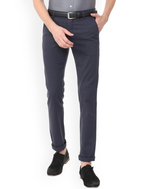 

Allen Solly Men Navy Blue Regular Fit Solid Regular Trousers