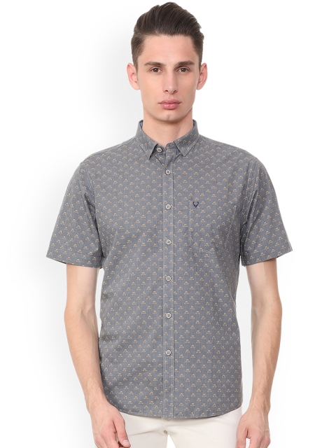 

Allen Solly Men Grey Regular Fit Printed Casual Shirt