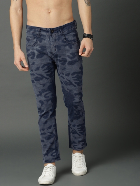 

Roadster Men Blue Slim Fit Printed Mid-Rise Clean Look Stretchable Jeans