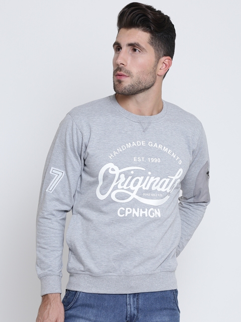

Duke Stardust Men Grey Melange Printed Sweatshirt