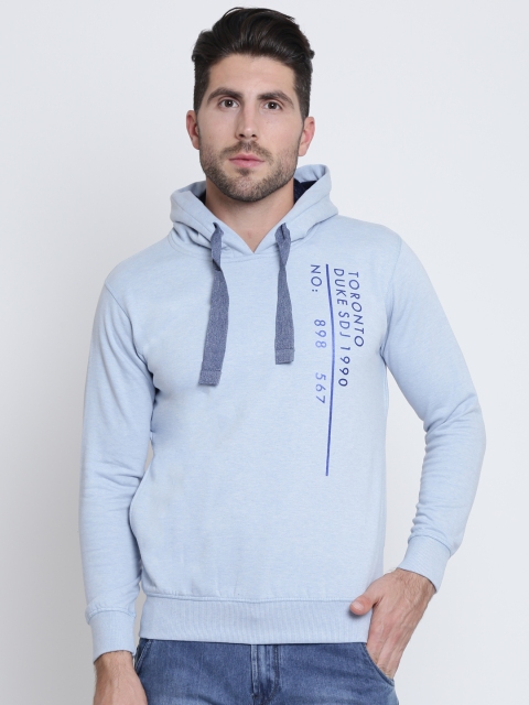 

Duke Stardust Men Blue Printed Hooded Sweatshirt