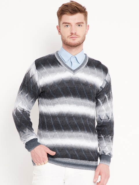 

Duke Stardust Men Black & Grey Self-Design Pullover