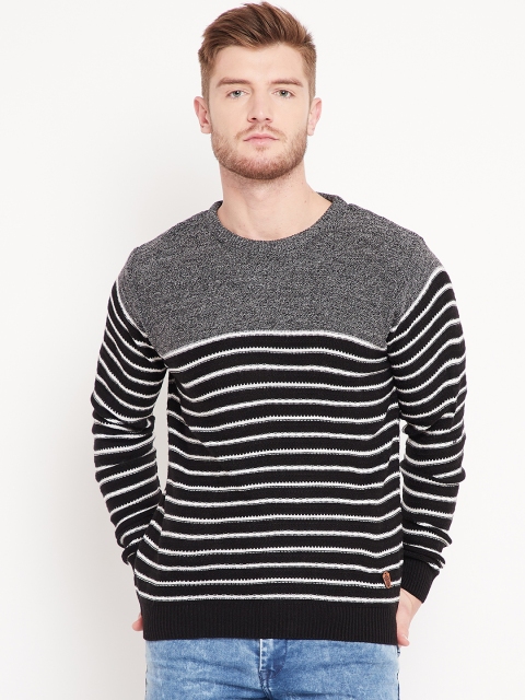 

Duke Stardust Men Black & White Striped Pullover