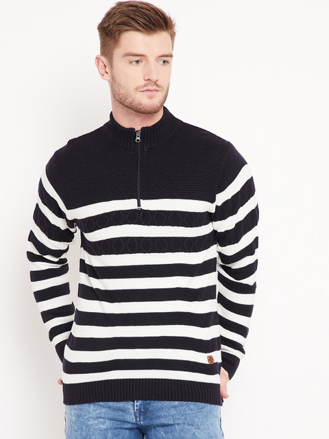 

Duke Stardust Men Navy Blue & White Striped Pullover