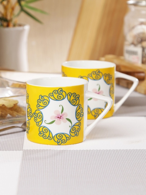 

Sanjeev Kapoor Yellow 6-Pieces Printed Bone China Cups Set