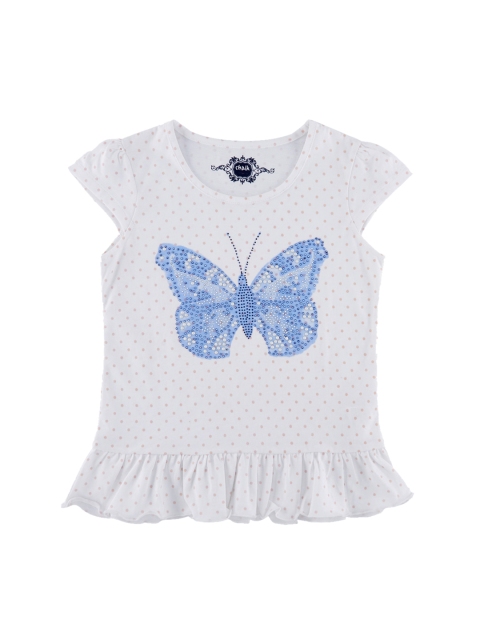 

CHALK by Pantaloons Girls White Printed Round Neck T-shirt