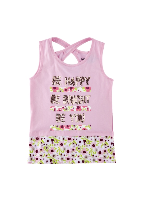 

CHALK by Pantaloons Girls Pink Printed Round Neck T-shirt