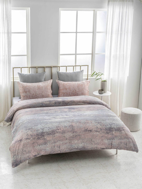 

DDecor Brown & Grey Abstract Flat 210 TC Cotton 1 King Bedsheet with 2 Pillow Covers