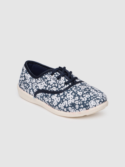 

People Women Navy Blue & White Printed Sneakers