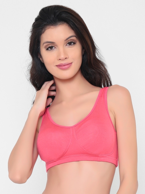 

laavian Pink Solid Non-Wired Non Padded T-shirt Bra DOGI1584WATERMELON