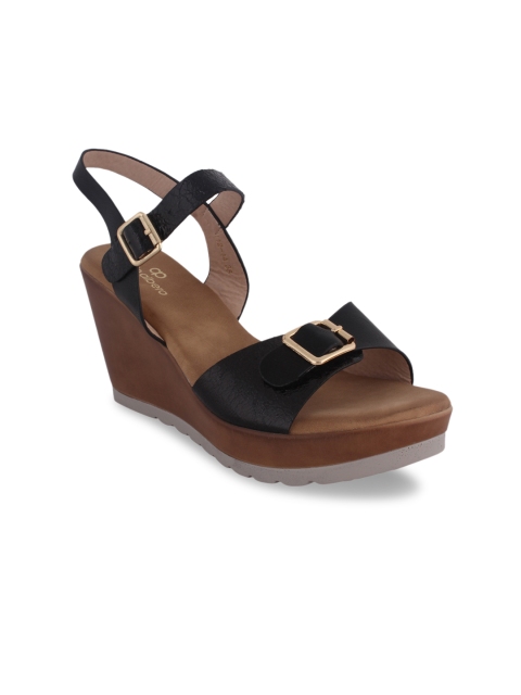 

pelle albero Women Black Solid Sandals