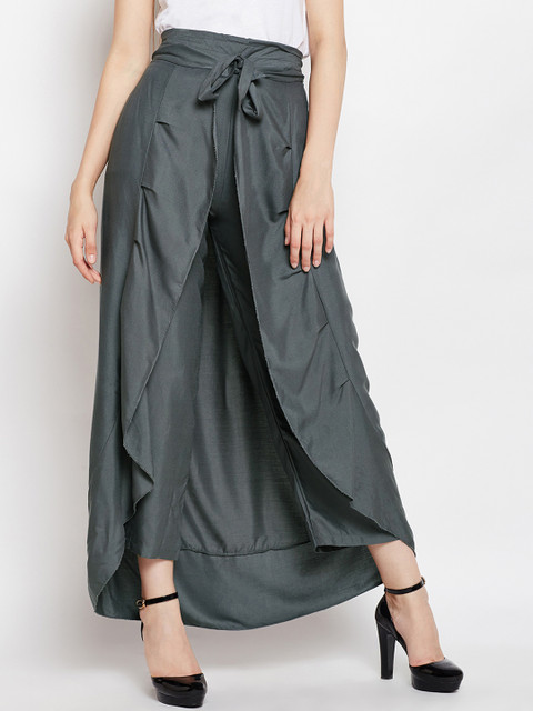 

AASK Women Grey Solid Skirt with Attached Trousers