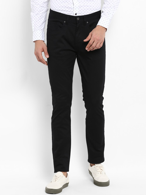 

Red Tape Men Black Slim Fit Solid Regular Trousers