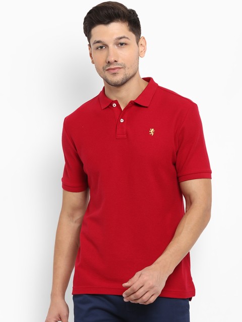 

Red Tape Men Red Solid Polo Collar T-shirt