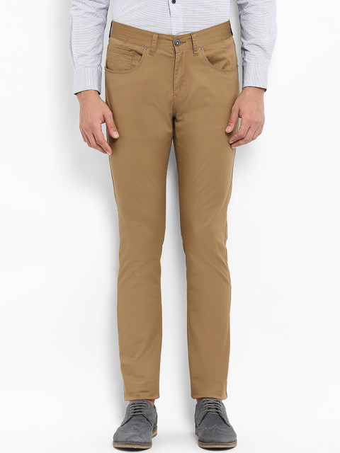 

Red Tape Men Khaki Slim Fit Solid Regular Trousers
