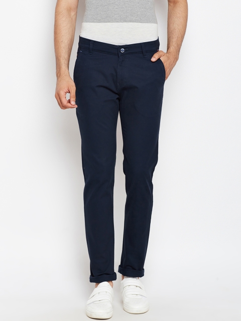

Crimsoune Club Men Navy Blue & Navy Blue Slim Fit Solid Regular Trousers