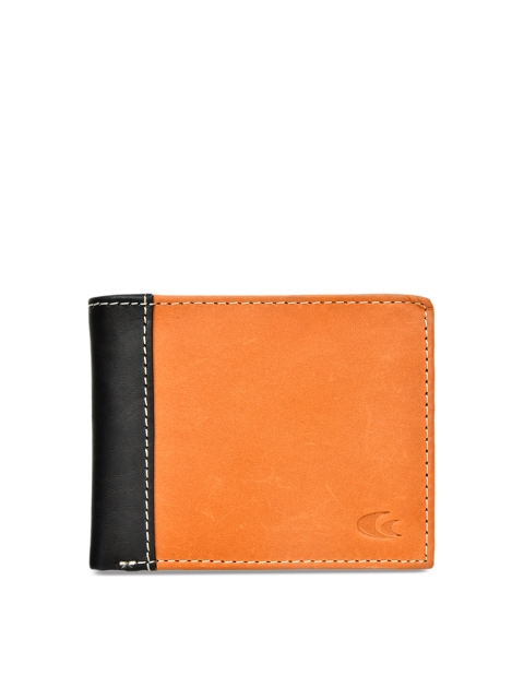 

Allen Cooper Men Tan & Black Colourblocked Two Fold Wallet