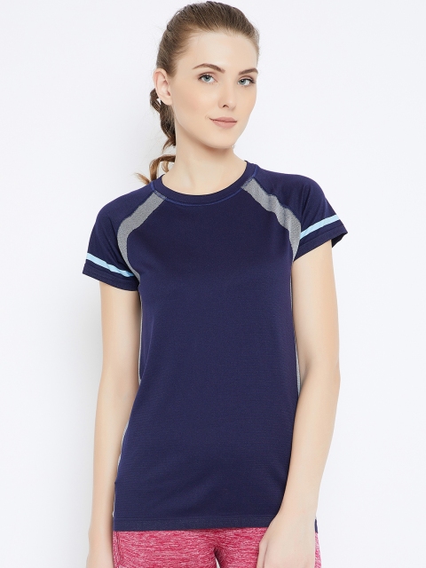 

C9 AIRWEAR Women Navy Blue Solid Round Neck T-shirt