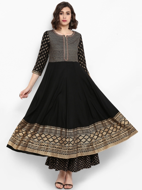 

Varanga Women Black Embroidered Kurta with Palazzos