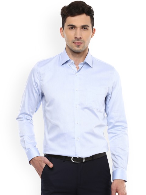 

Peter England Elite Men Blue Slim Fit Self Design Formal Shirt