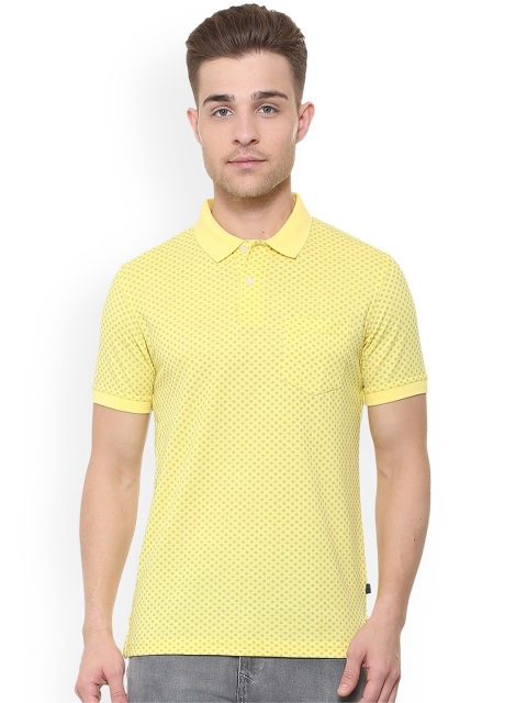 

Peter England Men Yellow Printed Polo Collar T-shirt