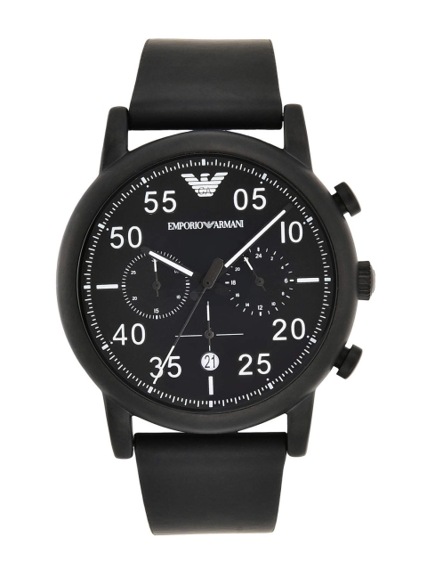 

Emporio Armani Men Black Leather Analogue Watch AR11133