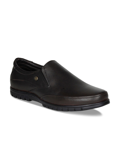 

Healers Men Brown Patent Leather Formal Slip-Ons