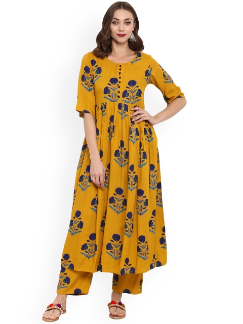 

Fashion String Women Yellow & Blue Printed Kurti with Palazzos