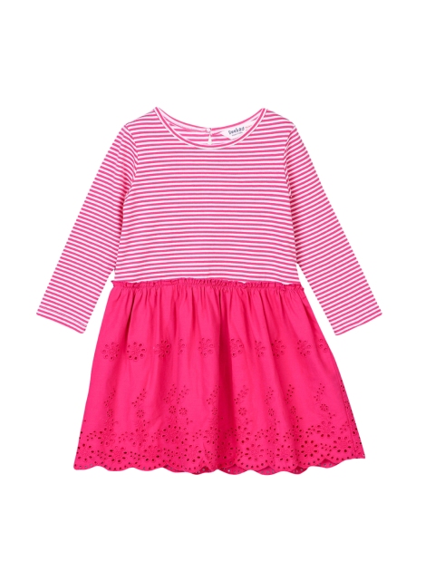 

Beebay Girls Pink Striped Fit and Flare Dress