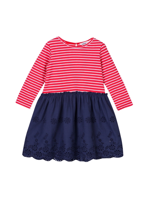 

Beebay Girls Red Striped Fit and Flare Dress