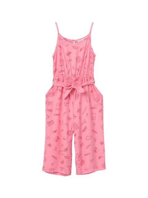 

Beebay Pink Printed Basic Jumpsuit