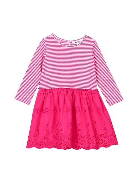 

Beebay Girls Pink Striped Fit and Flare Dress