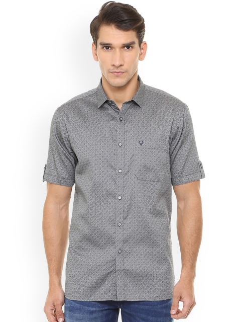 

Allen Solly Men Grey Slim Fit Printed Casual Shirt