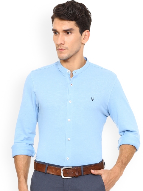 

Allen Solly Men Blue Regular Fit Solid Semiformal Shirt