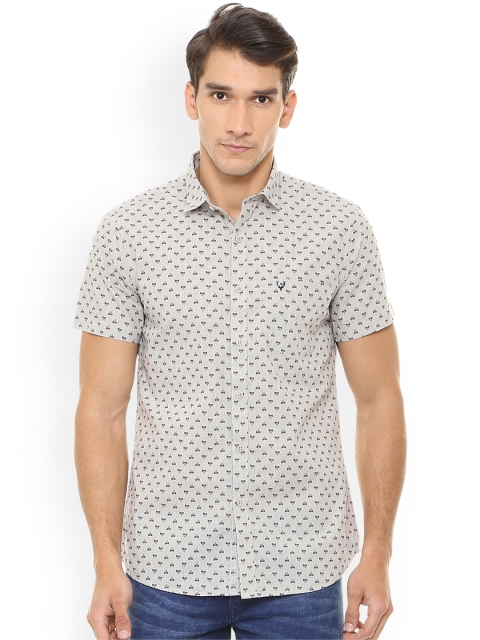 

Allen Solly Men Grey Regular Fit Printed Casual Shirt
