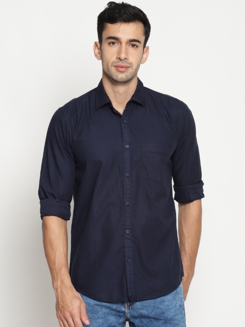 

IVOC Men Navy Blue Smart Slim Fit Solid Casual Shirt