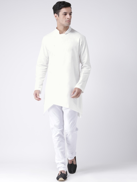 

DEYANN Men White Solid Kurta with Pyjamas