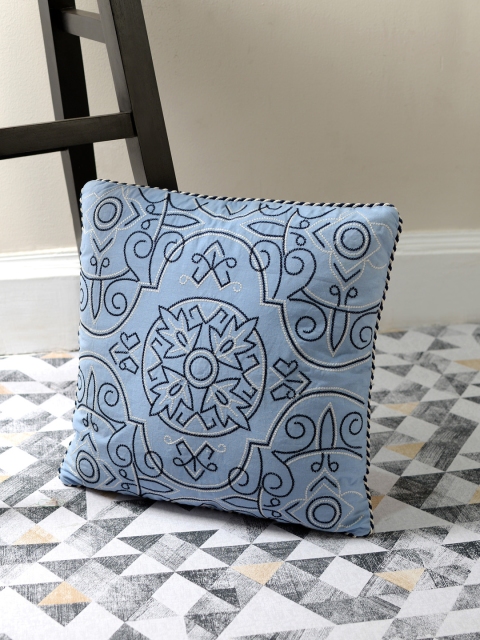 

Deco Window Blue Ethnic Motifs Square Cushion Covers