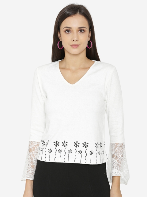 

Yaadleen Women White Printed Top