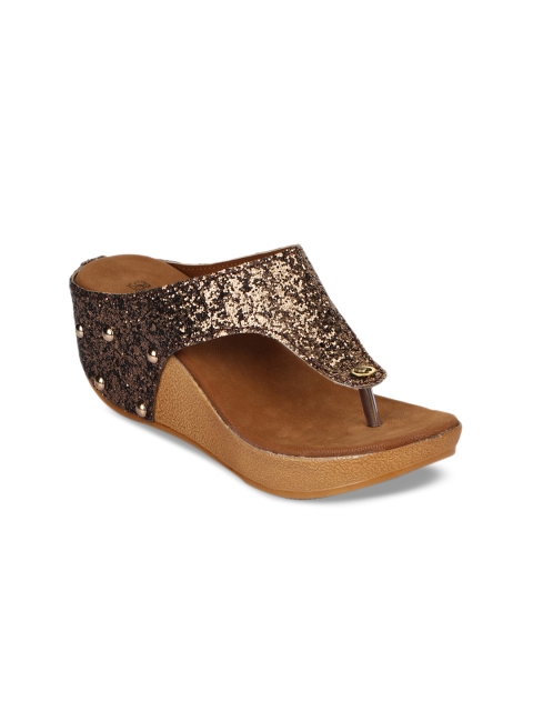 

Bruno Manetti Women Bronze-Toned Shimmery Solid Heels