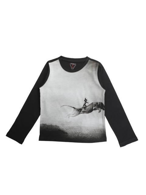 

Wear Your Mind Boys Grey Printed Round Neck T-shirt