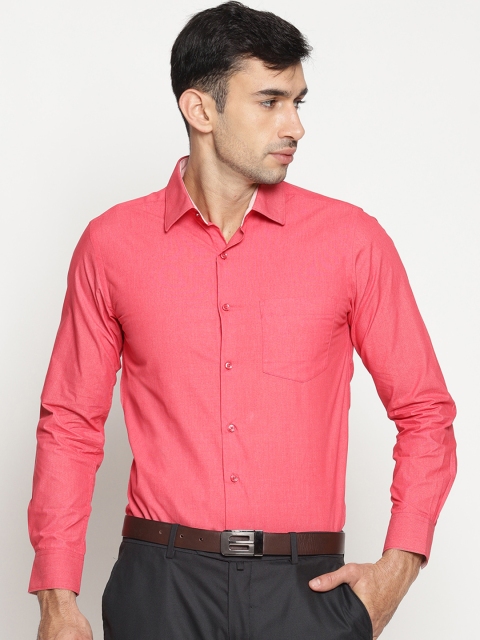 

IVOC Men Coral & Red Modern Slim Fit Solid Formal Shirt